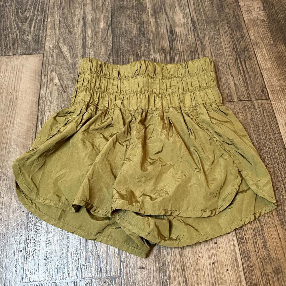 FP Movement Free People The Way Home High Waisted Shorts Olive Green XS